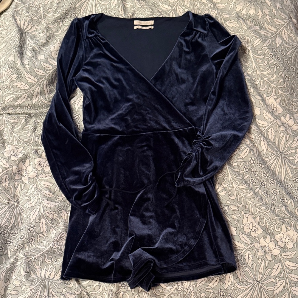 Urban Outfitters Brooklyn Navy Velvet Romper